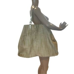 Vintage Versace Parfums Gold Travel Tote Large Bag 16 X 23”